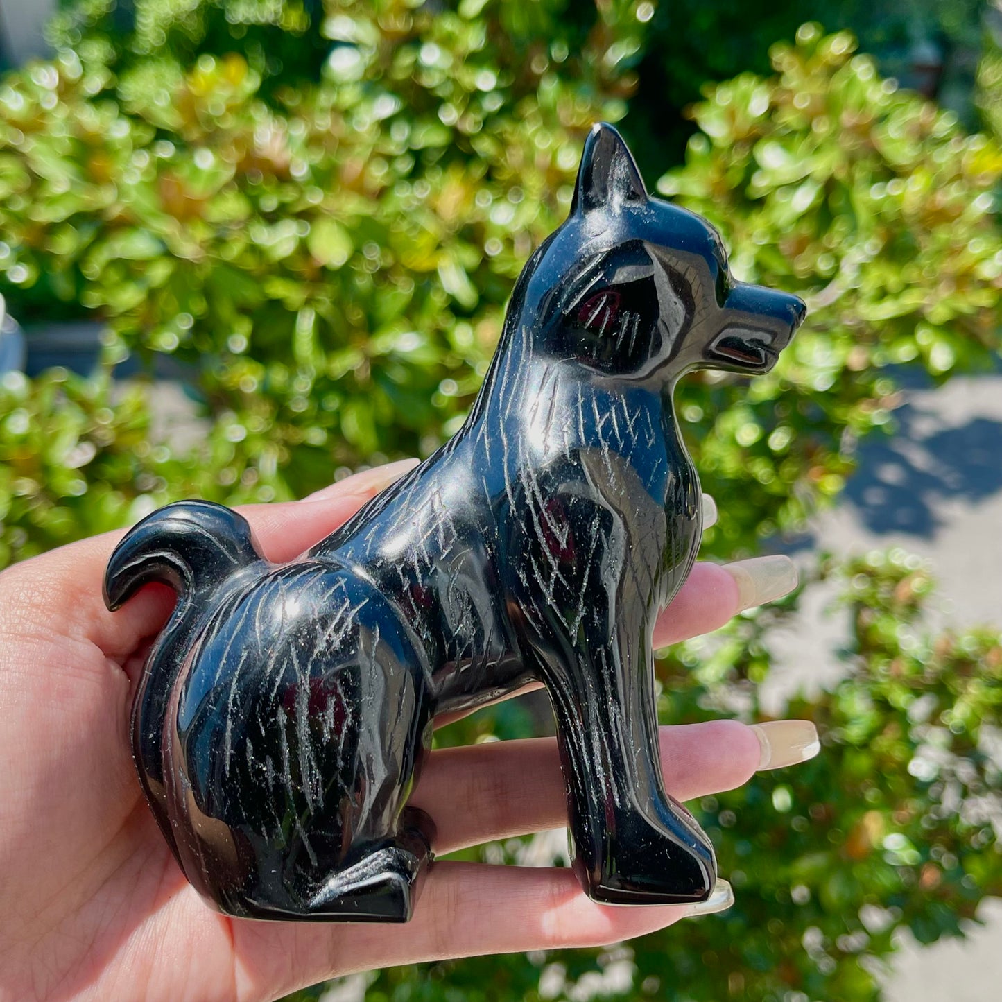 Silver Obsidian Dog