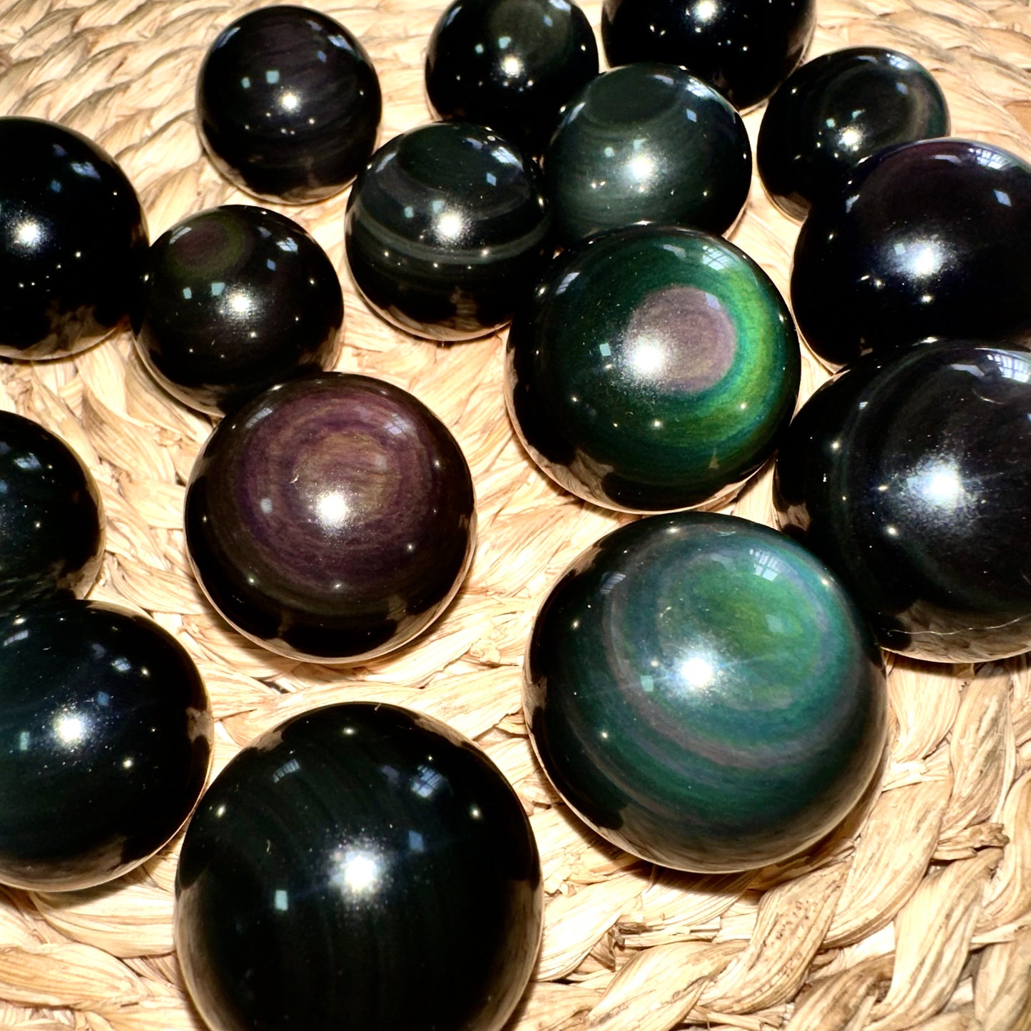 New Arrivals Rainbow Obsidian Small Spheres