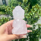 Baby Buddha Rose Quartz Meditation Decoration Buddha Statue Reiki Healing Energy Crystal Wealth and Luck