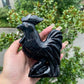 Hand Carved Obsidian Rooster Ousewarming Gift Figurine Animal Spirit Totem Reiki Gemstone