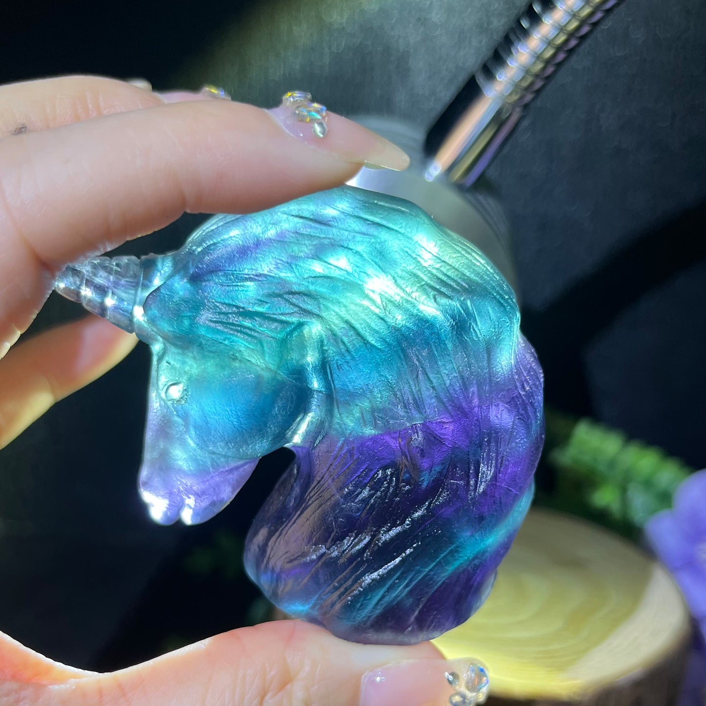 1 piece fluorite unicorn