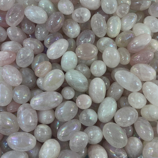 1kg Aura rose quartz tumble