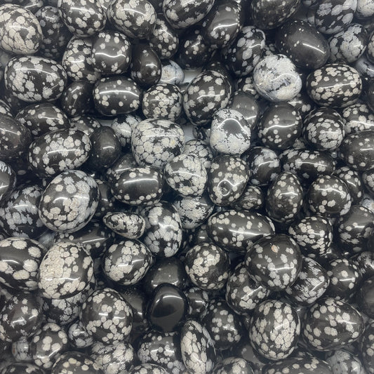 1kg Snowflake obsidian tumble