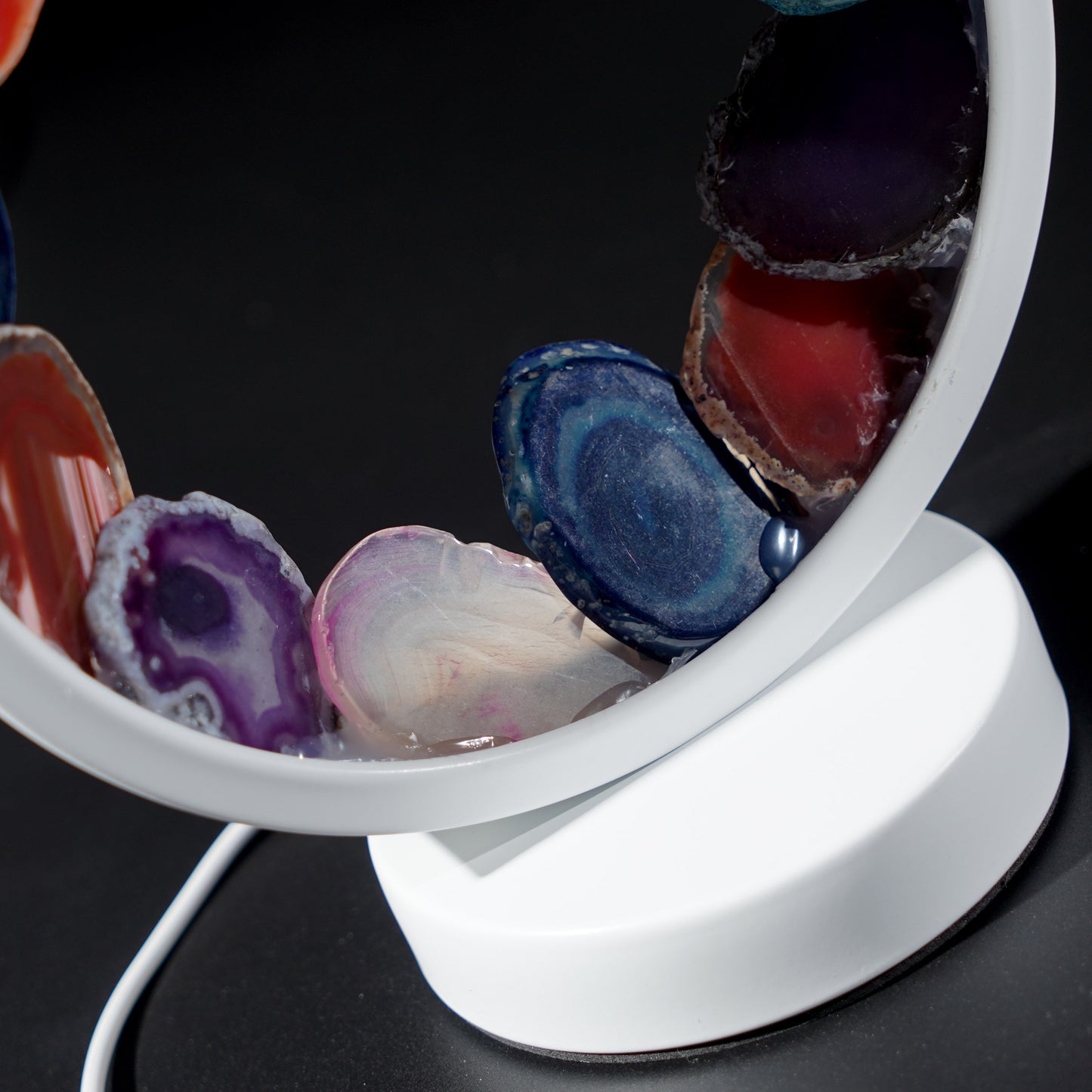 Round Agate slab lamp