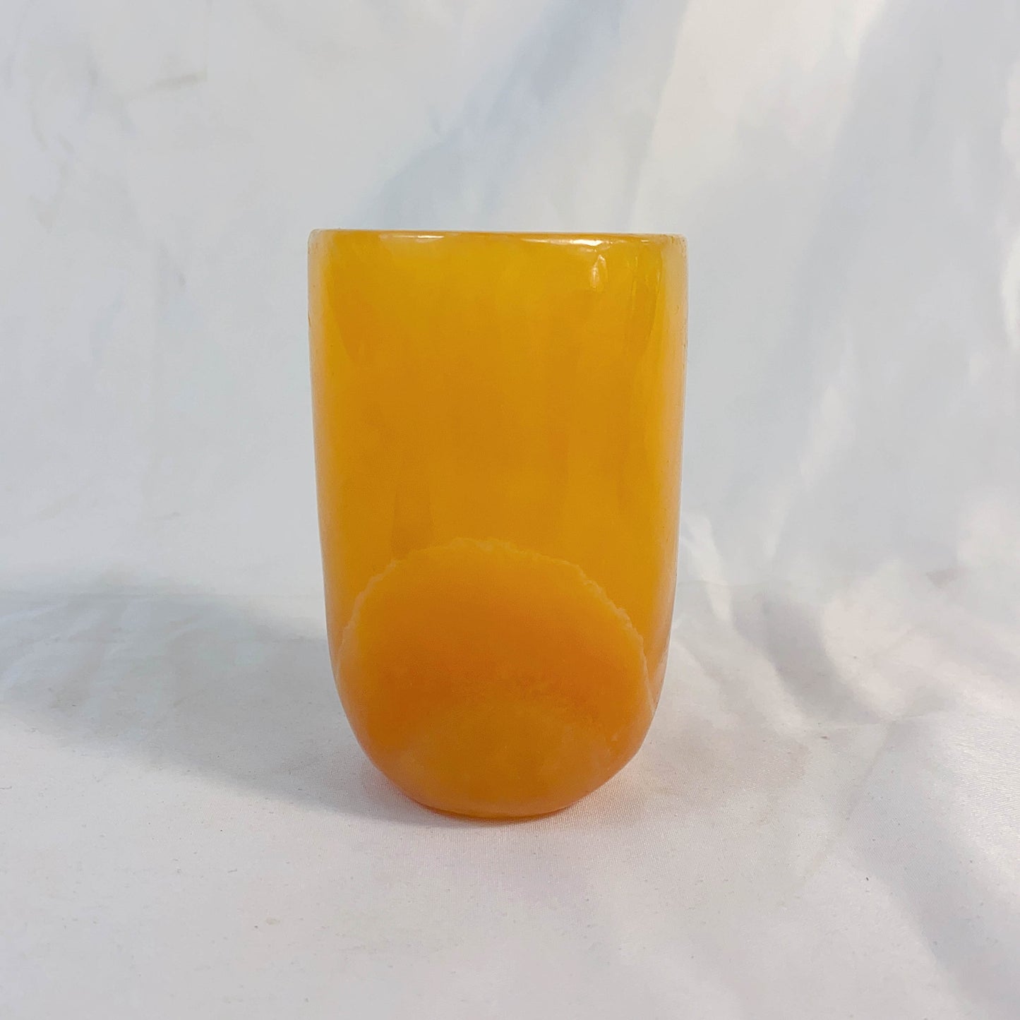 Yellow calcite cup for coffee and tea