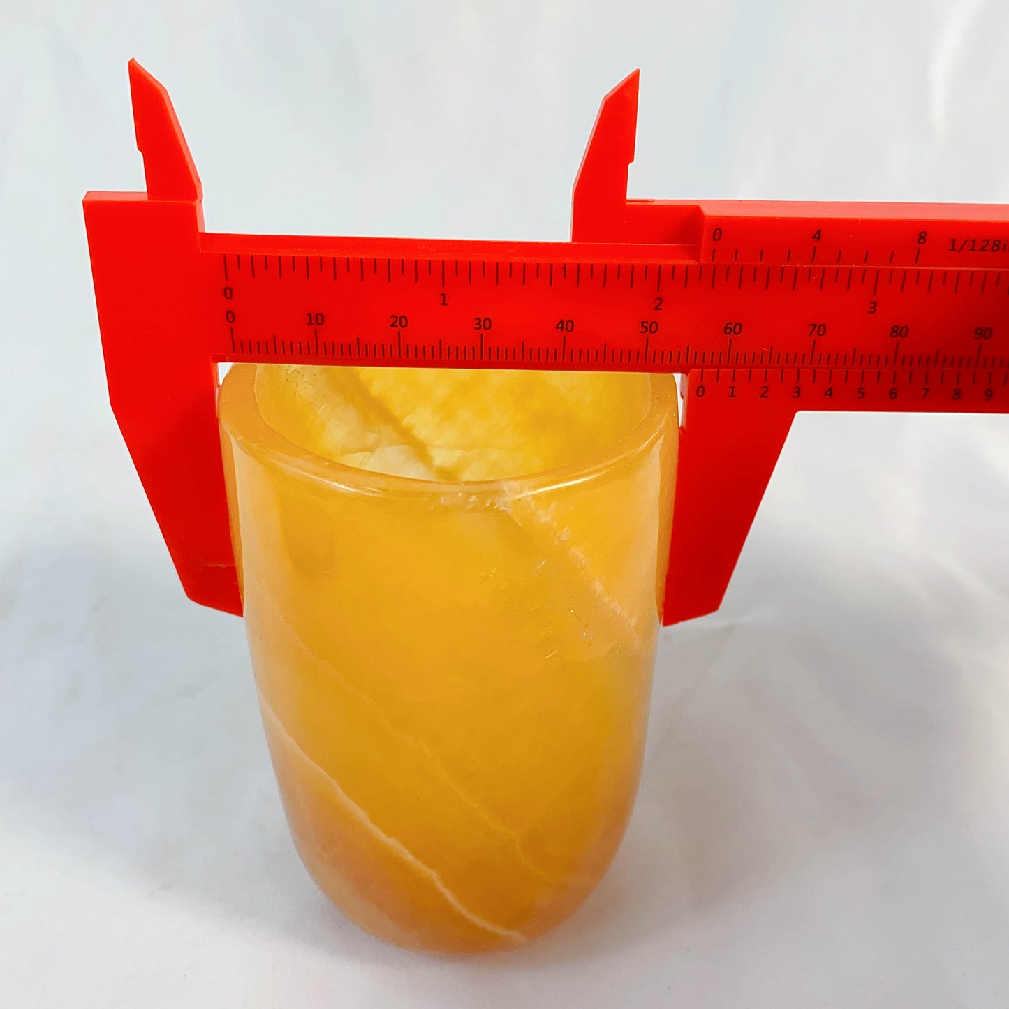 Yellow calcite cup for coffee and tea