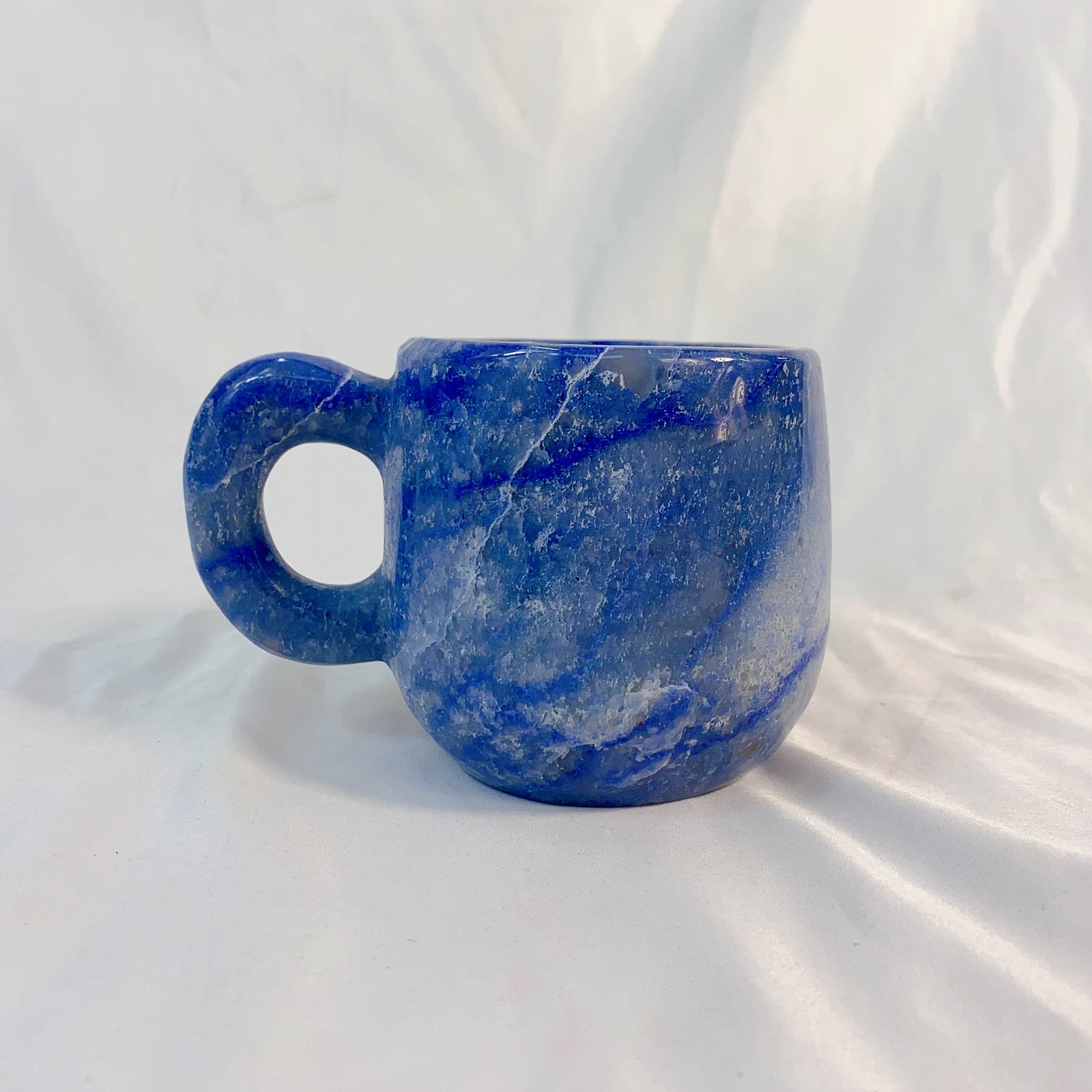 Blue Aventurine Hand Carved Coffee Mug