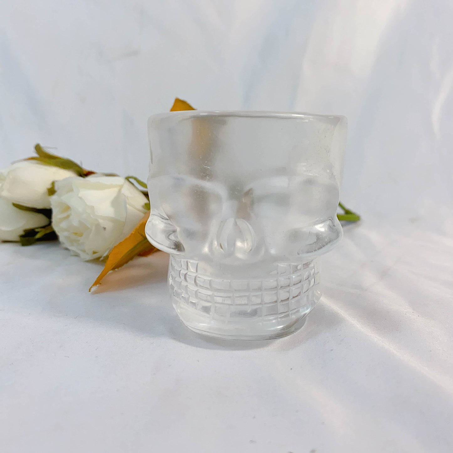 Smelting Quartz Cup With Skull Carving