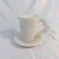 White Marble Jade Hand Carved Coffee Mug With A Cup Mat