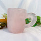 Rose Quartz Hand Made Coffee Mug With Heart Shape Handle