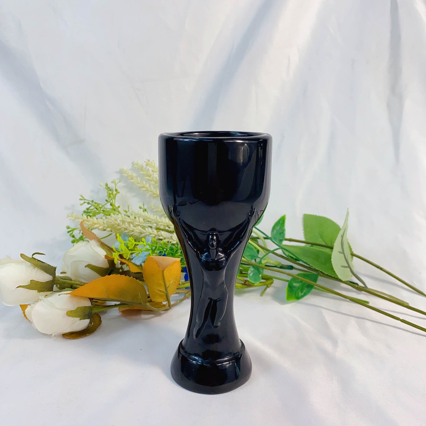 Black Obsidian Cups, Coffee Mugs, Cocktail Glasses, Window Decorations