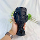 Black Obsidian Cup, Carved Design, Halloween And Christmas Decoration Gifts, Holiday Gifts