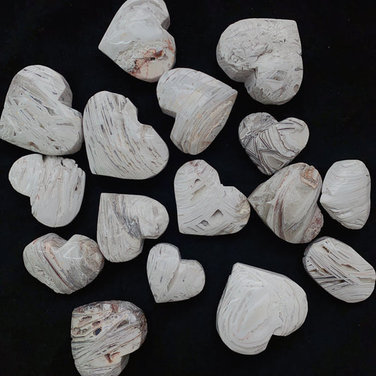 White Mexican Agate Heart