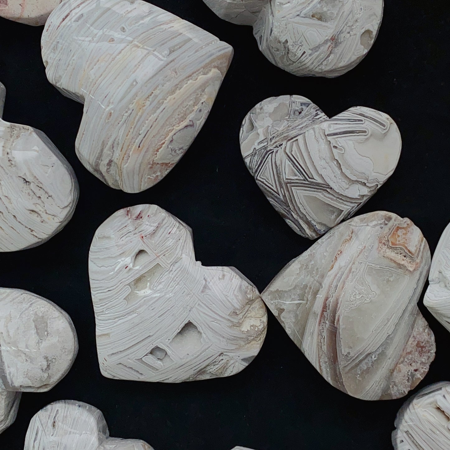 White Mexican Agate Heart