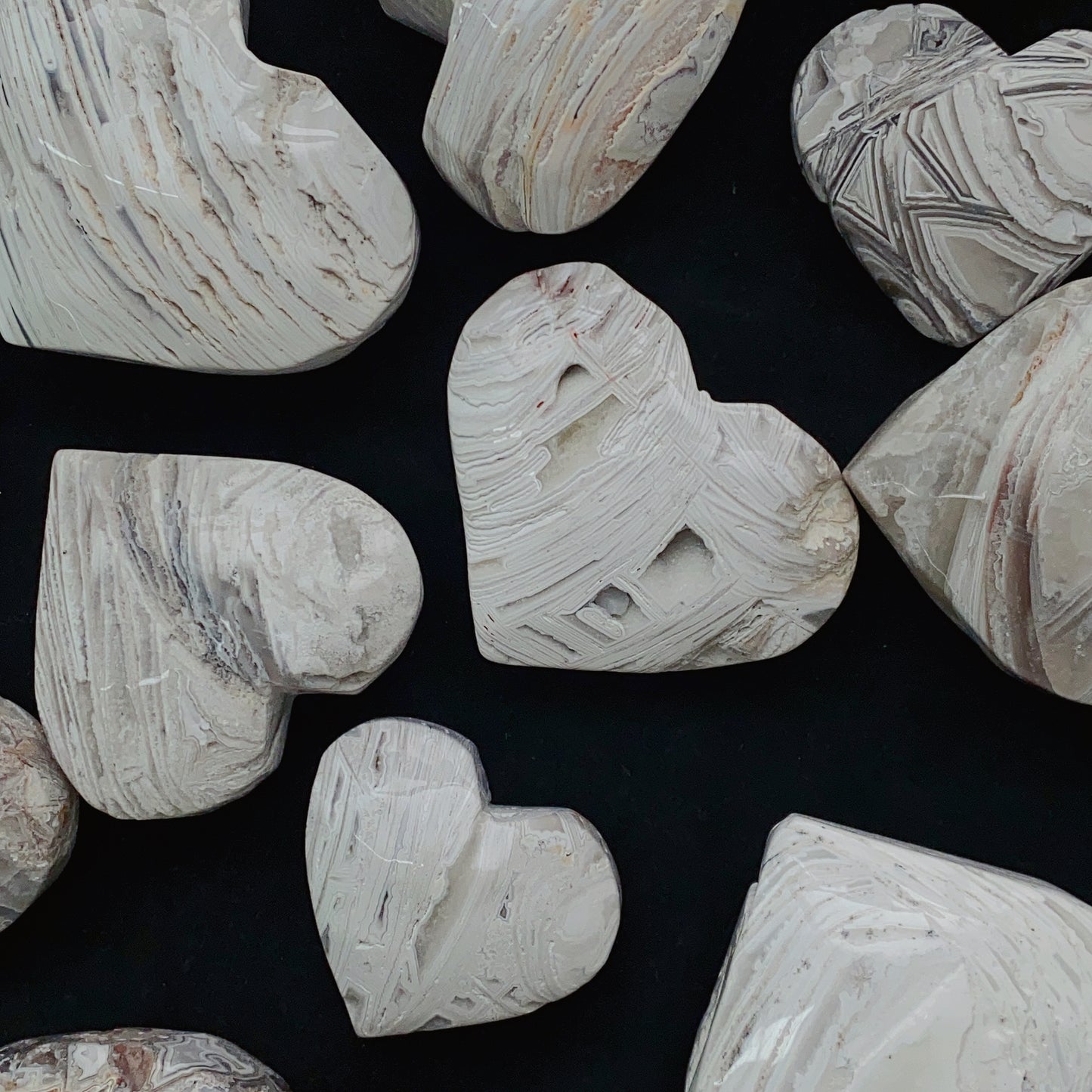 White Mexican Agate Heart