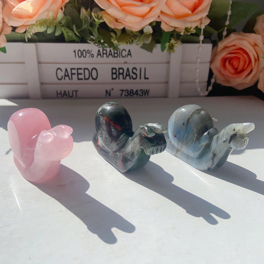 Hand Carved Snail In Different Materials For Decoration And Gift