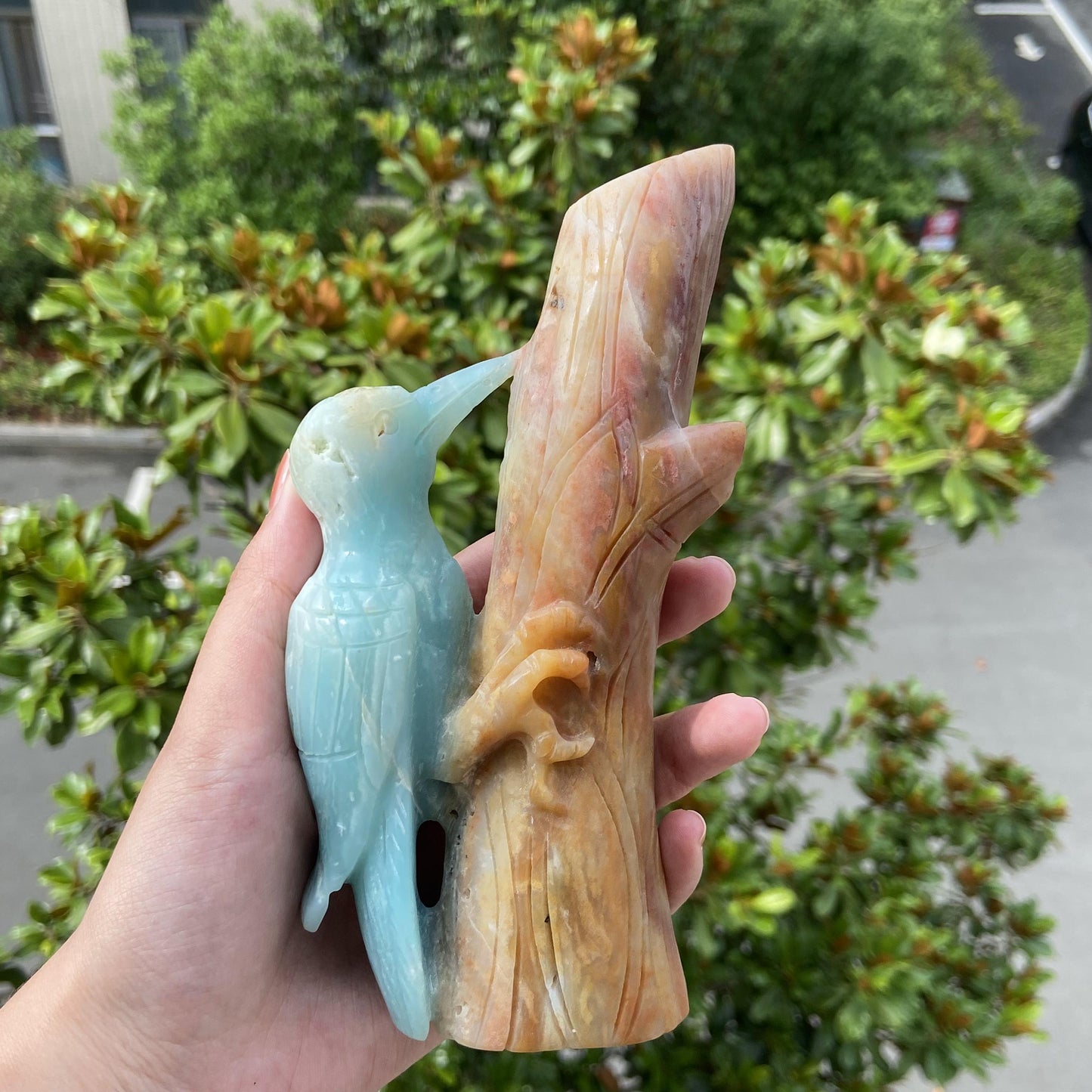 Amazonite Bird On Branch Crafts Home Decor