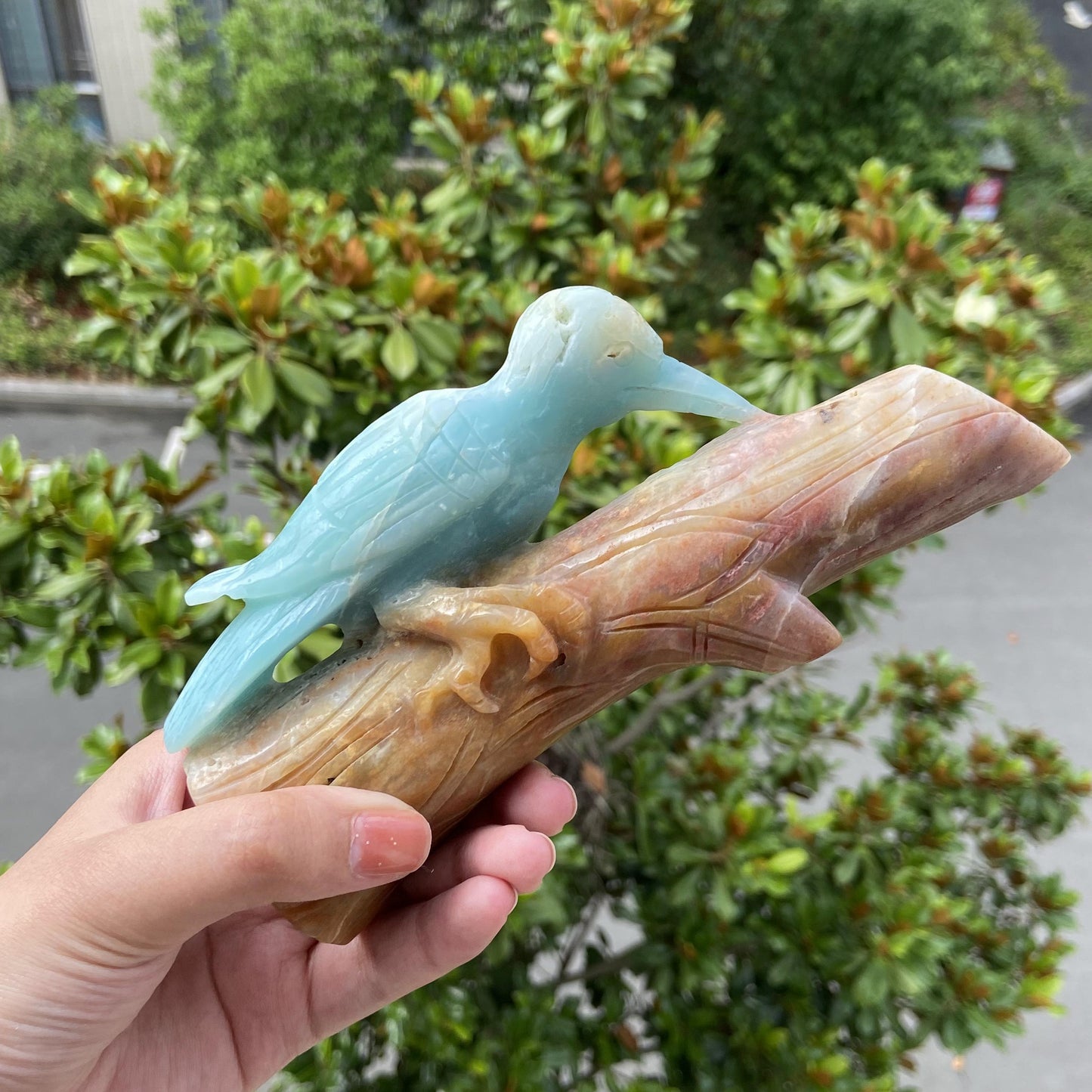 Amazonite Bird On Branch Crafts Home Decor