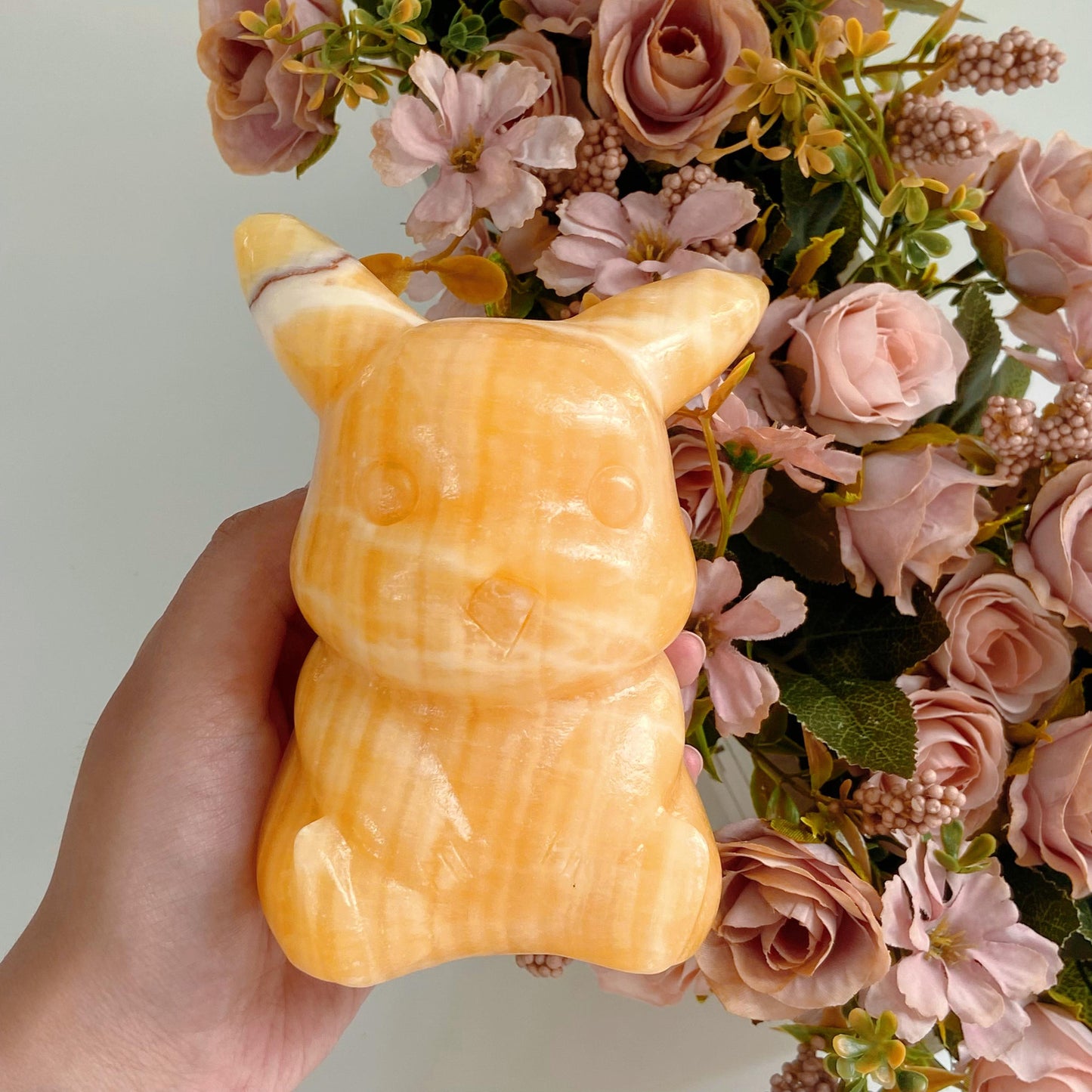 Yellow Calcite Pikachu Home Office Crystal Gift