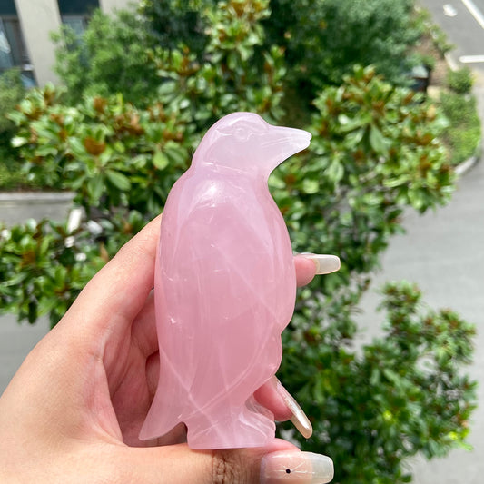 Rose Quartz Raven Crow