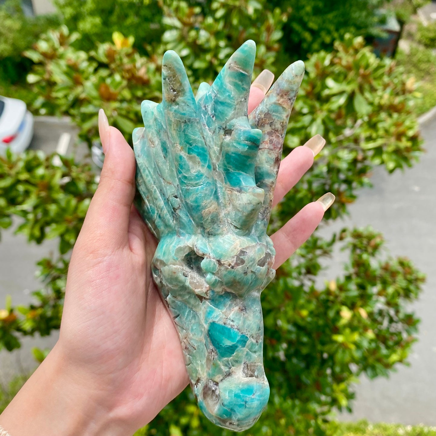 Amazonite Dragon Skull