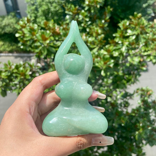 Natural Aventurine Yoga Goddess Model Crystal Energy