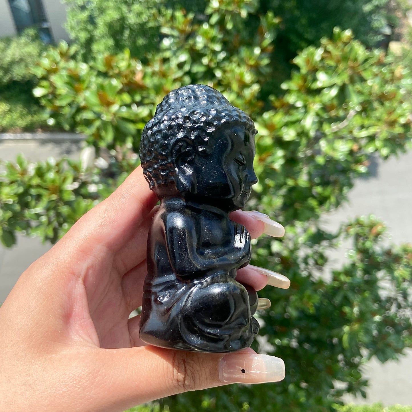 Golden Obsidian Baby Buddha