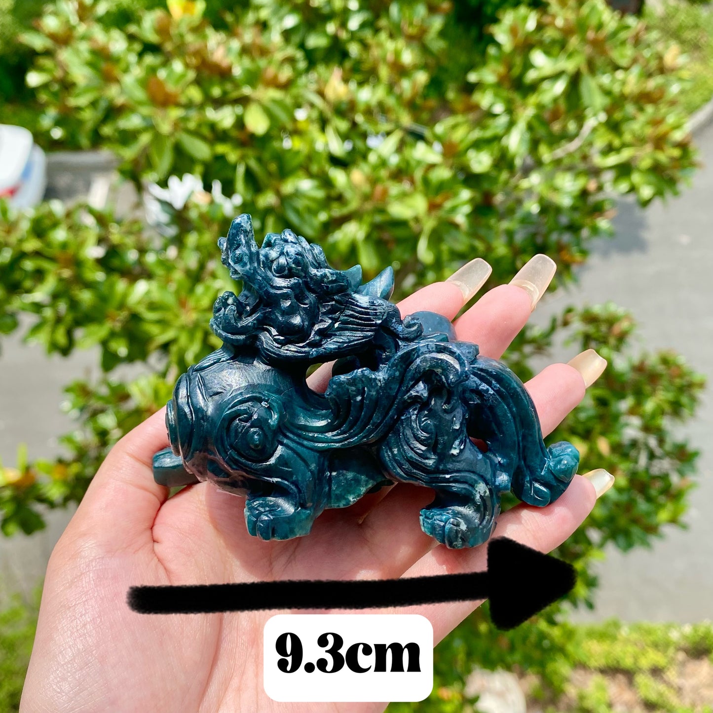 Moss Agate Lions