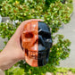 Red Jasper and Obsidian Skull