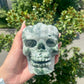 Moss Agate Pumpkin Skull