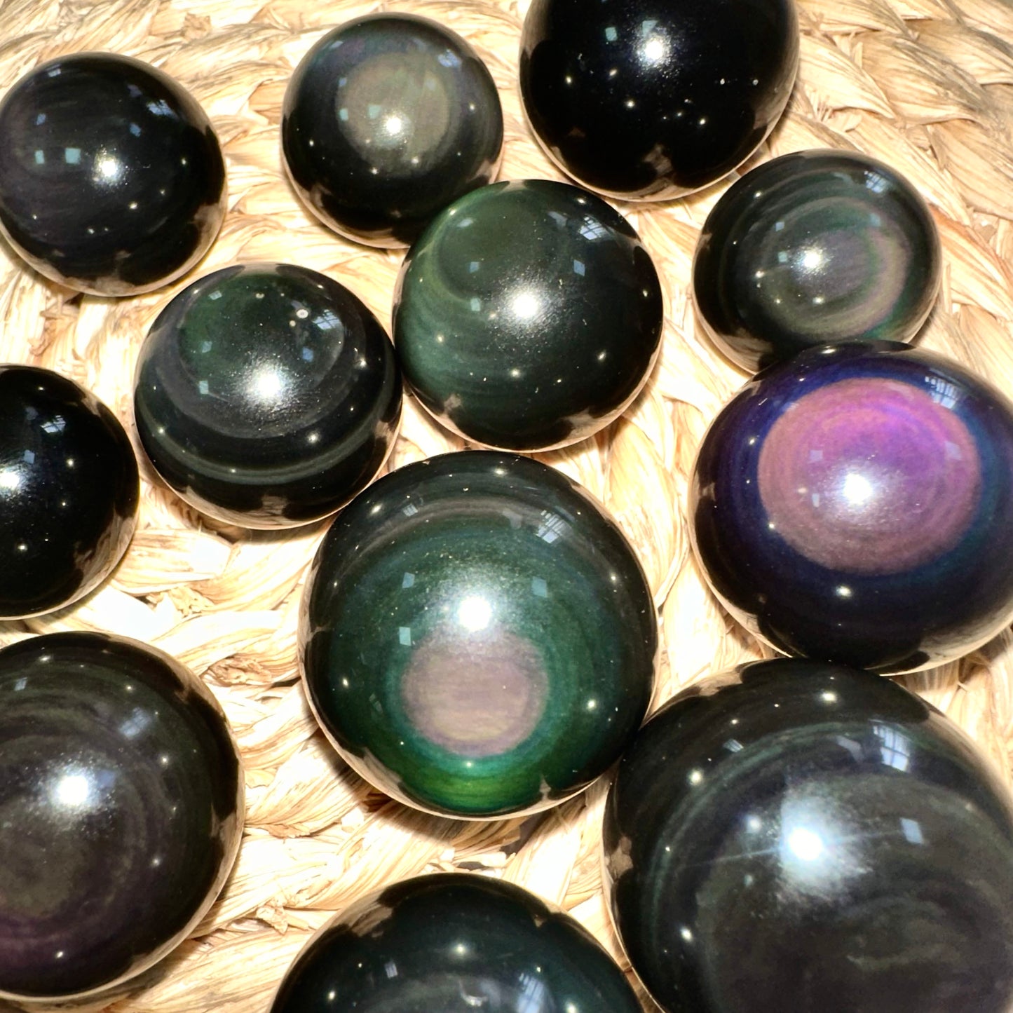 New Arrivals Rainbow Obsidian Small Spheres