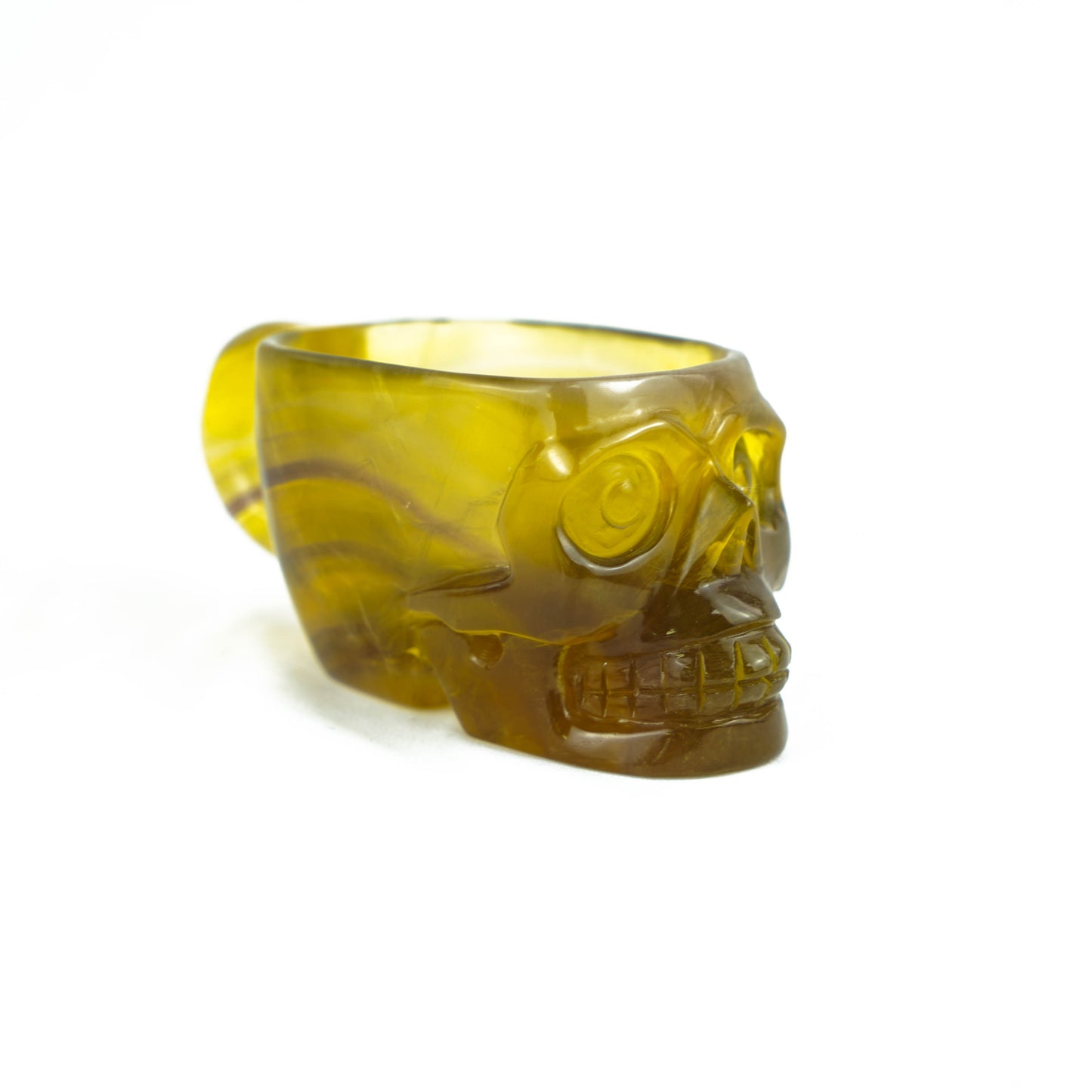 Yellow Fluorite Cup With Skull