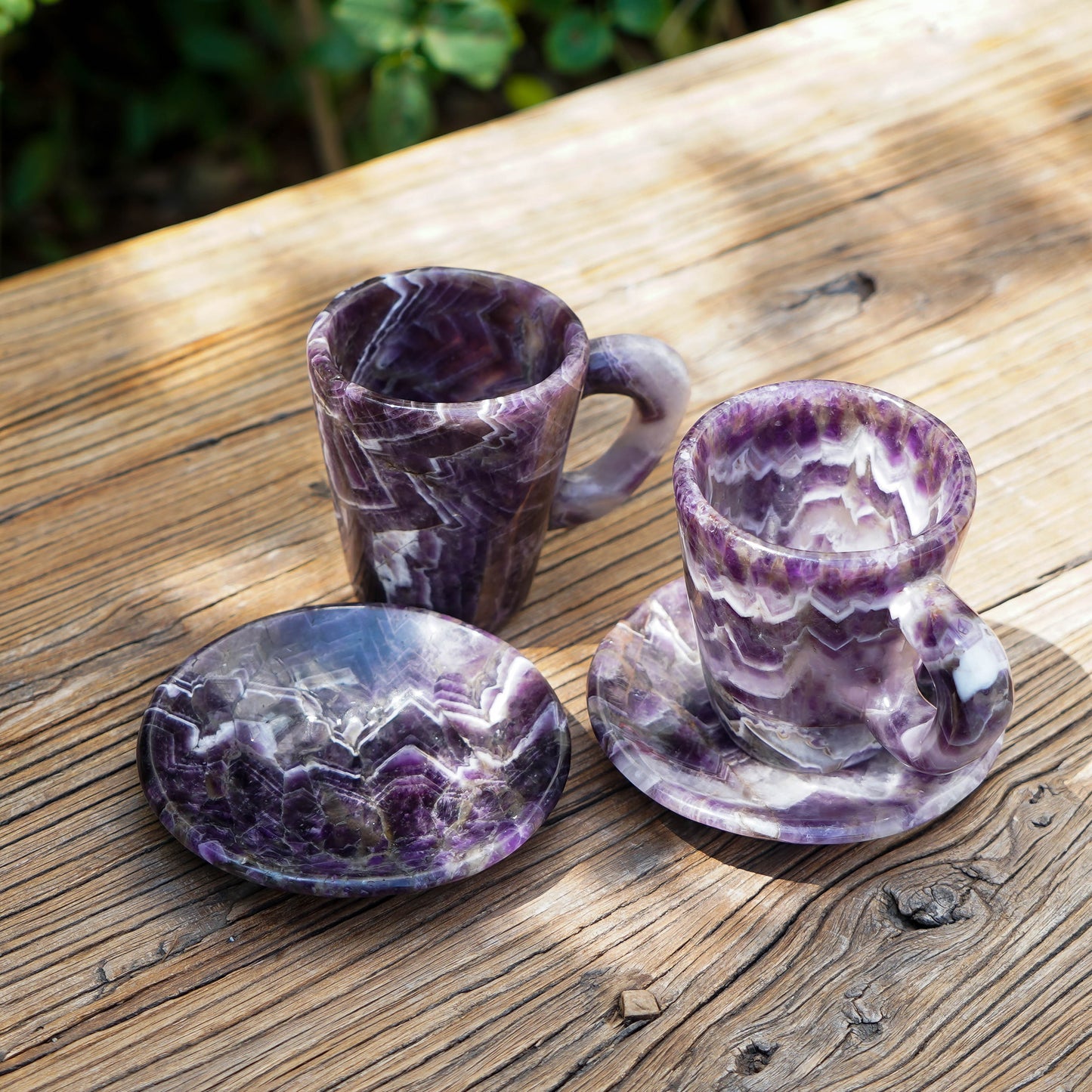 Dream amethyst hand-carved cups with base, mugs, coffee mugs, cocktail glasses, window decorations