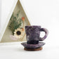 Dream amethyst hand-carved cups with base, mugs, coffee mugs, cocktail glasses, window decorations