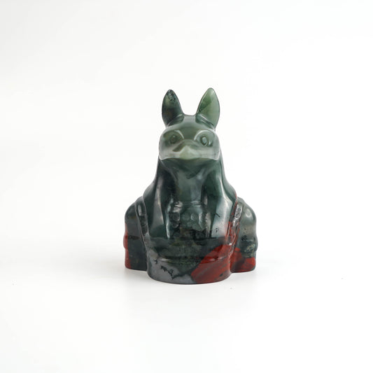 Afraic Blood Stone Hand Carved Anubis