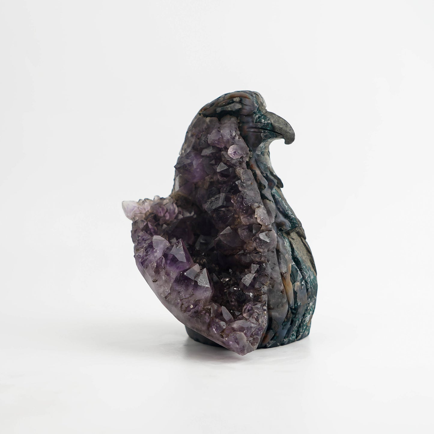 Amethyst Cluster Hand-Carved Eagle