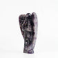 Amethyst angel with flower by hand carved