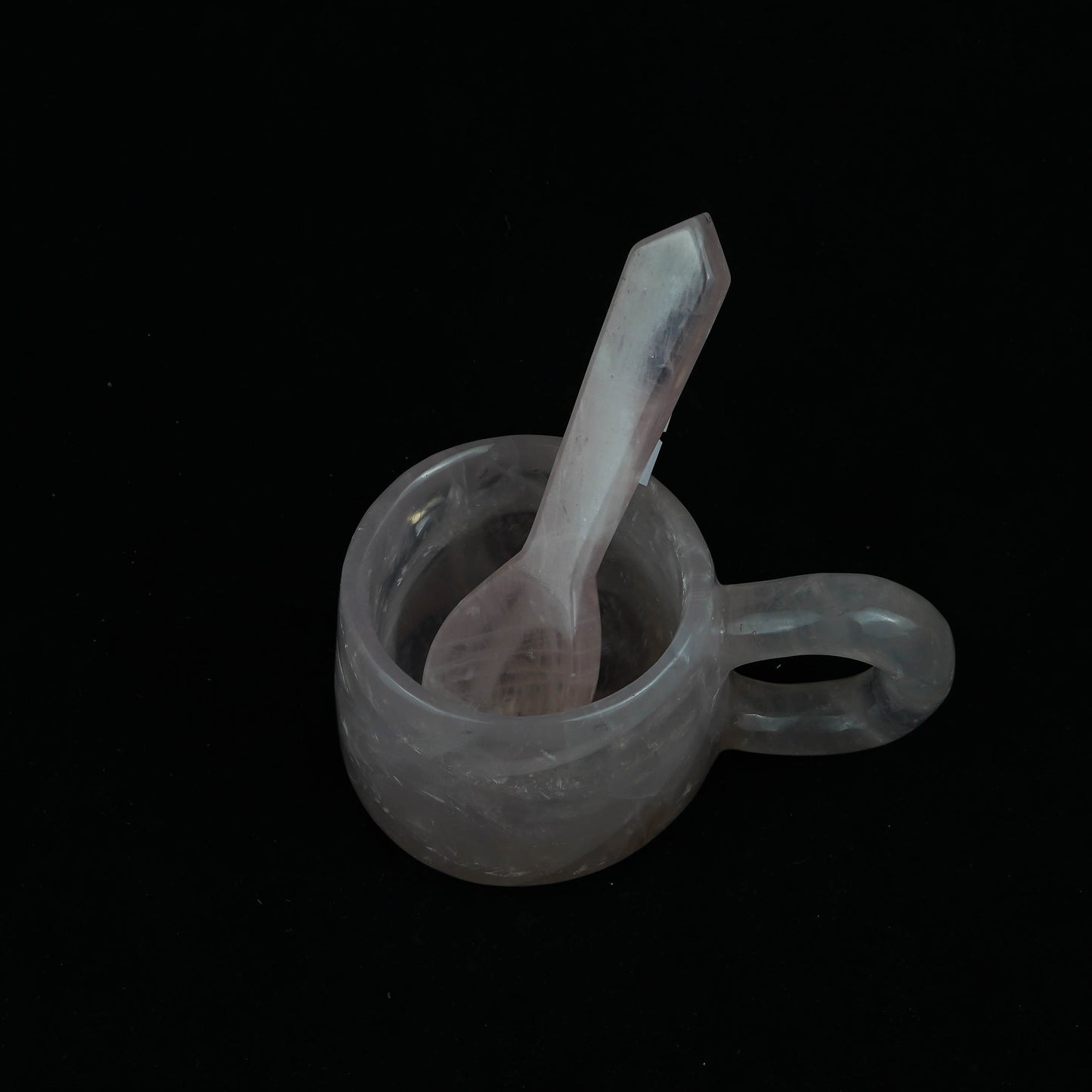 Rose Quartz Hand Carved Mug Cup For Coffee And Tea