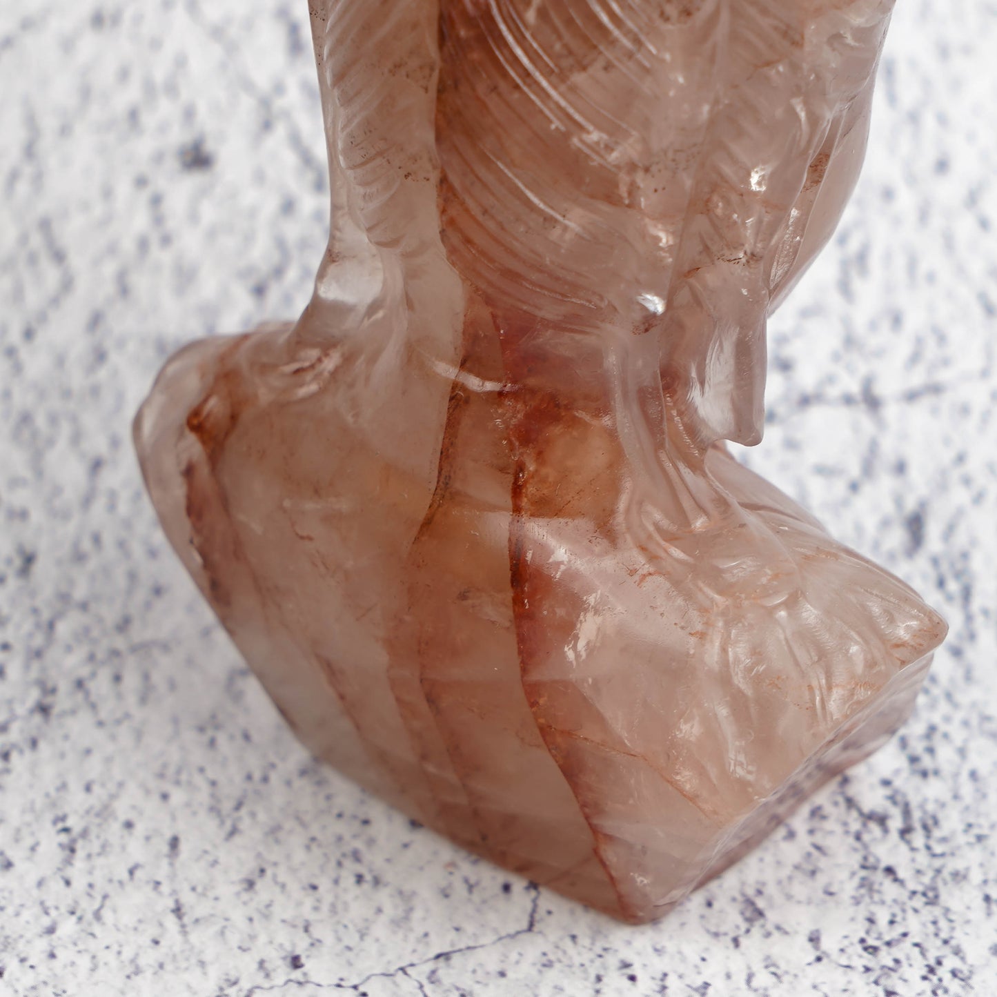 Fire Quartz Hand Carved Guanyin Statue For Home Decor