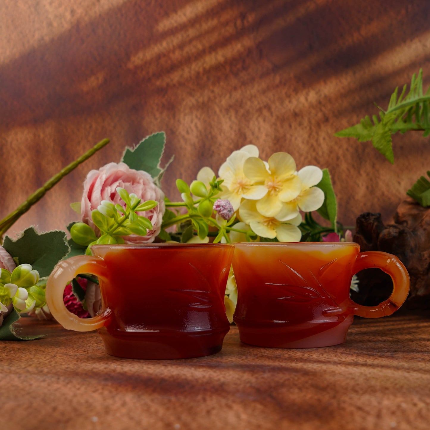 Red Carnelian Cups for Coffee and Tea (Not Natural)(Free Shipping)