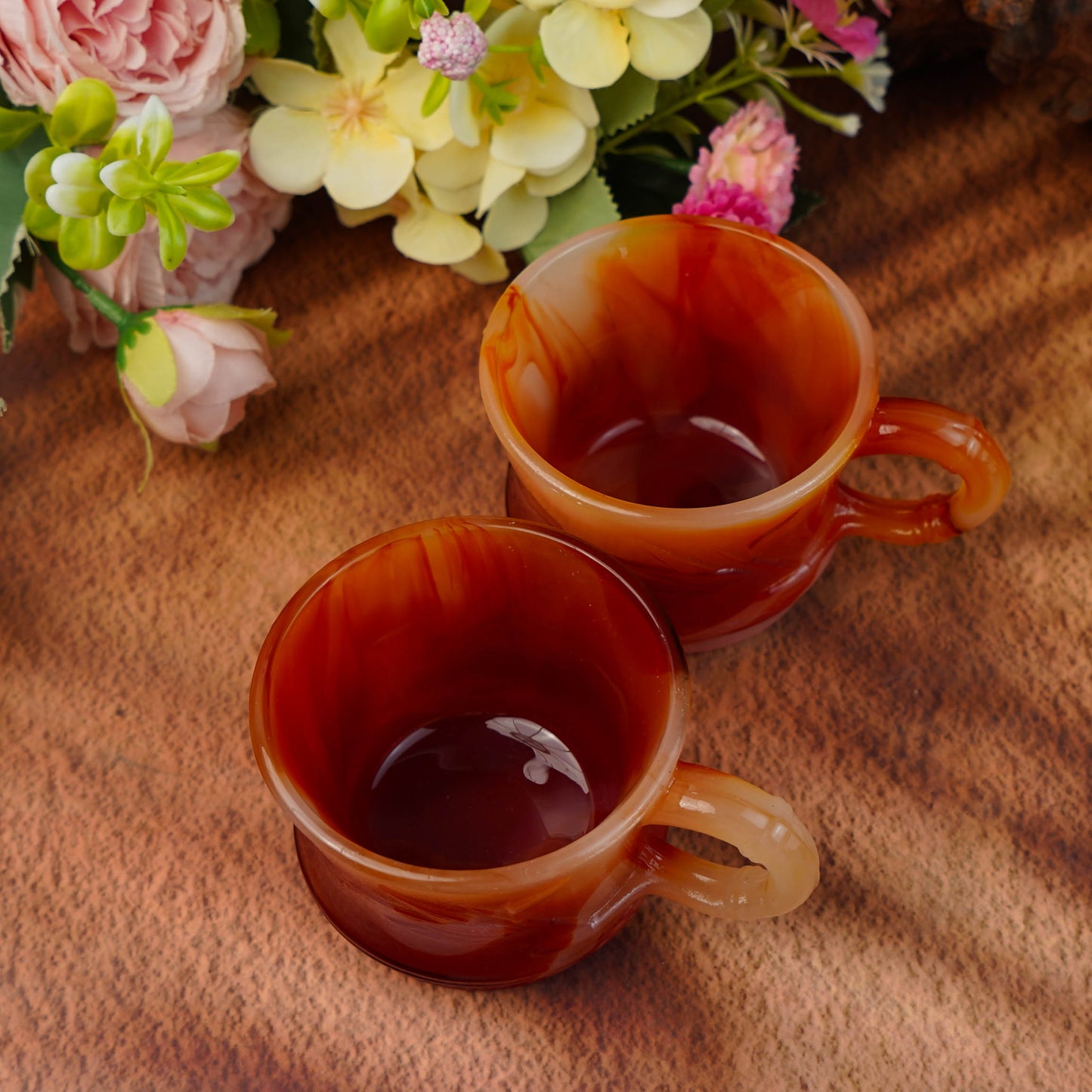 Red Carnelian Cups for Coffee and Tea (Not Natural)(Free Shipping)