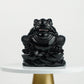 Black Obsidian Hand-Carved Money Attractive Golden Toad