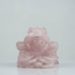 Rose Quartz Hand-Carved Money Attractive Golden Toad