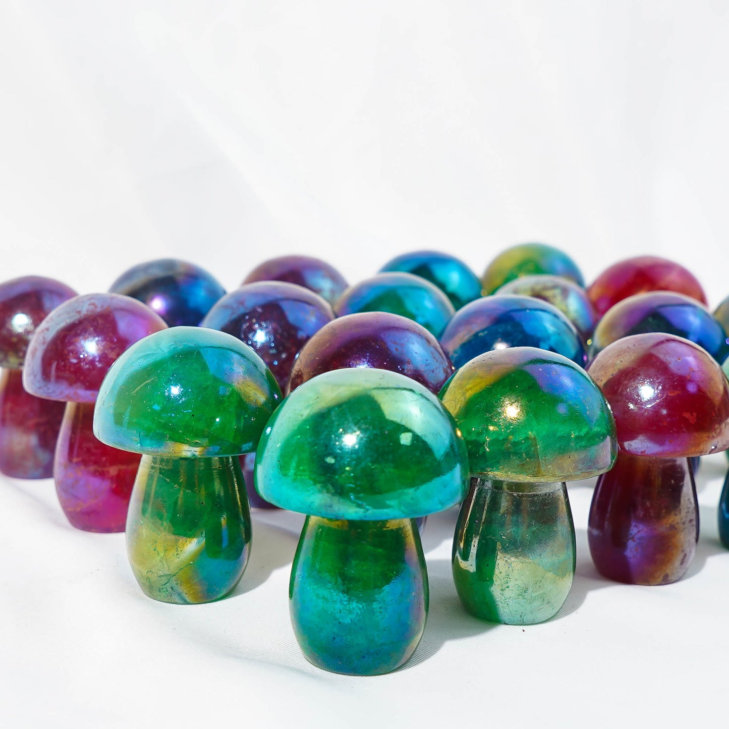 Aura Mushroom Carved Mushroom Polished Crystal Cute Mushroom Stones