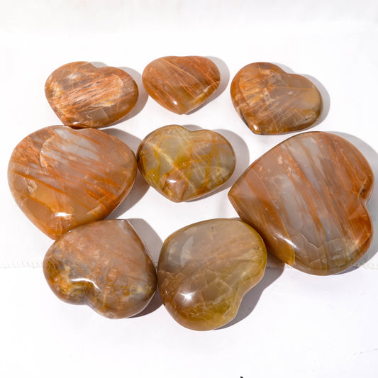 Orange Moon Stone Heart