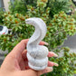 Howlite Snake Statue Hand Carved Healing Crystal Gemstone Animal Statue