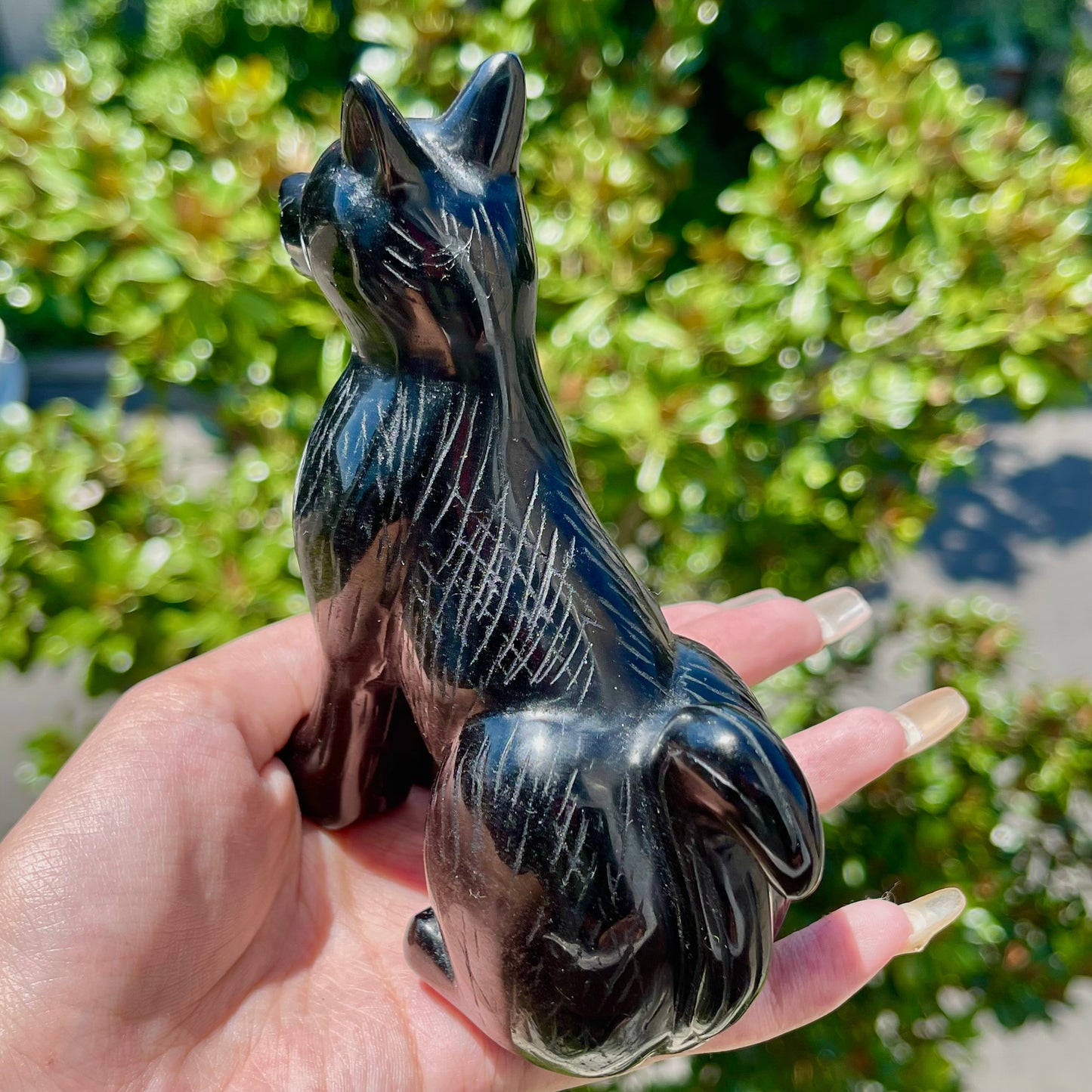 Silver Obsidian Dog