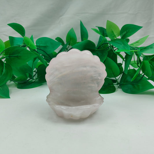 Hand Carved Rose Quartz Shell For Decoration And Gift