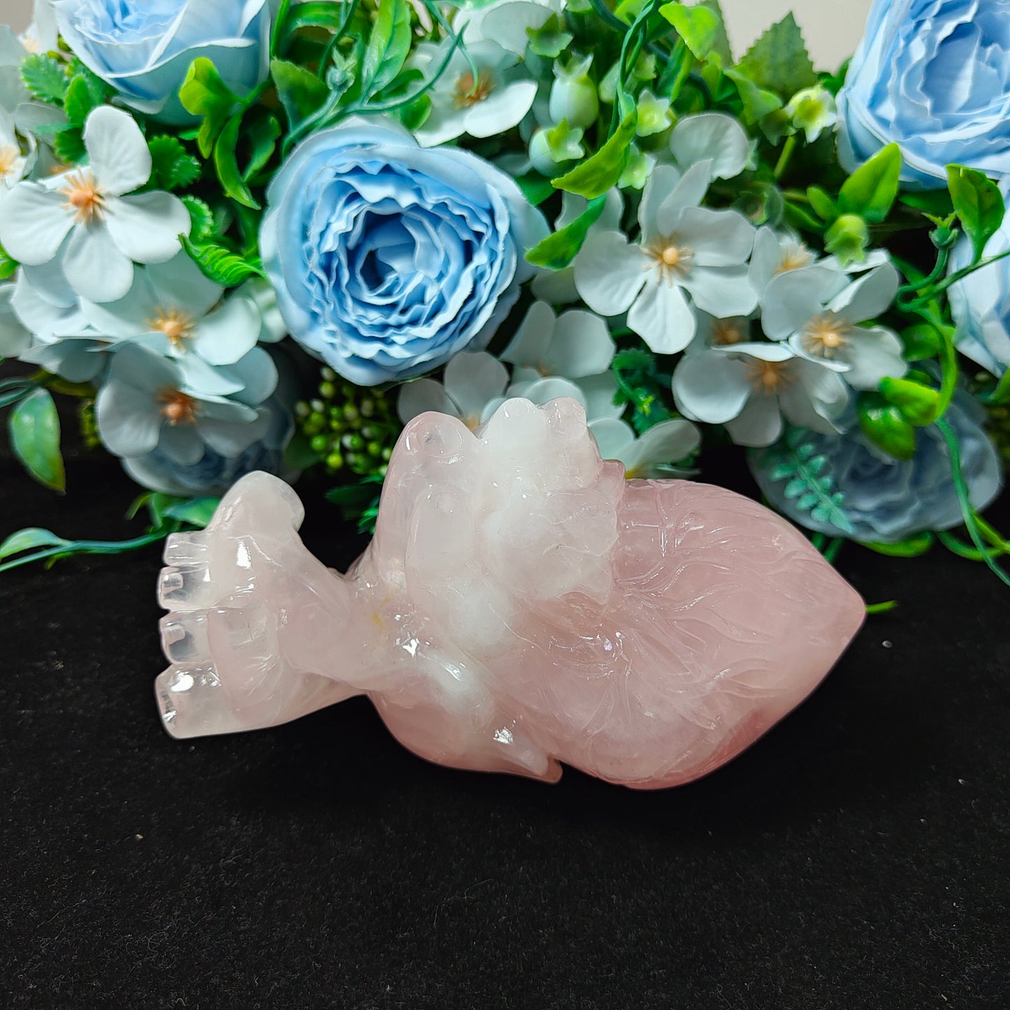 Hand Carved Rose Quartz Heart For Decoration And Gift