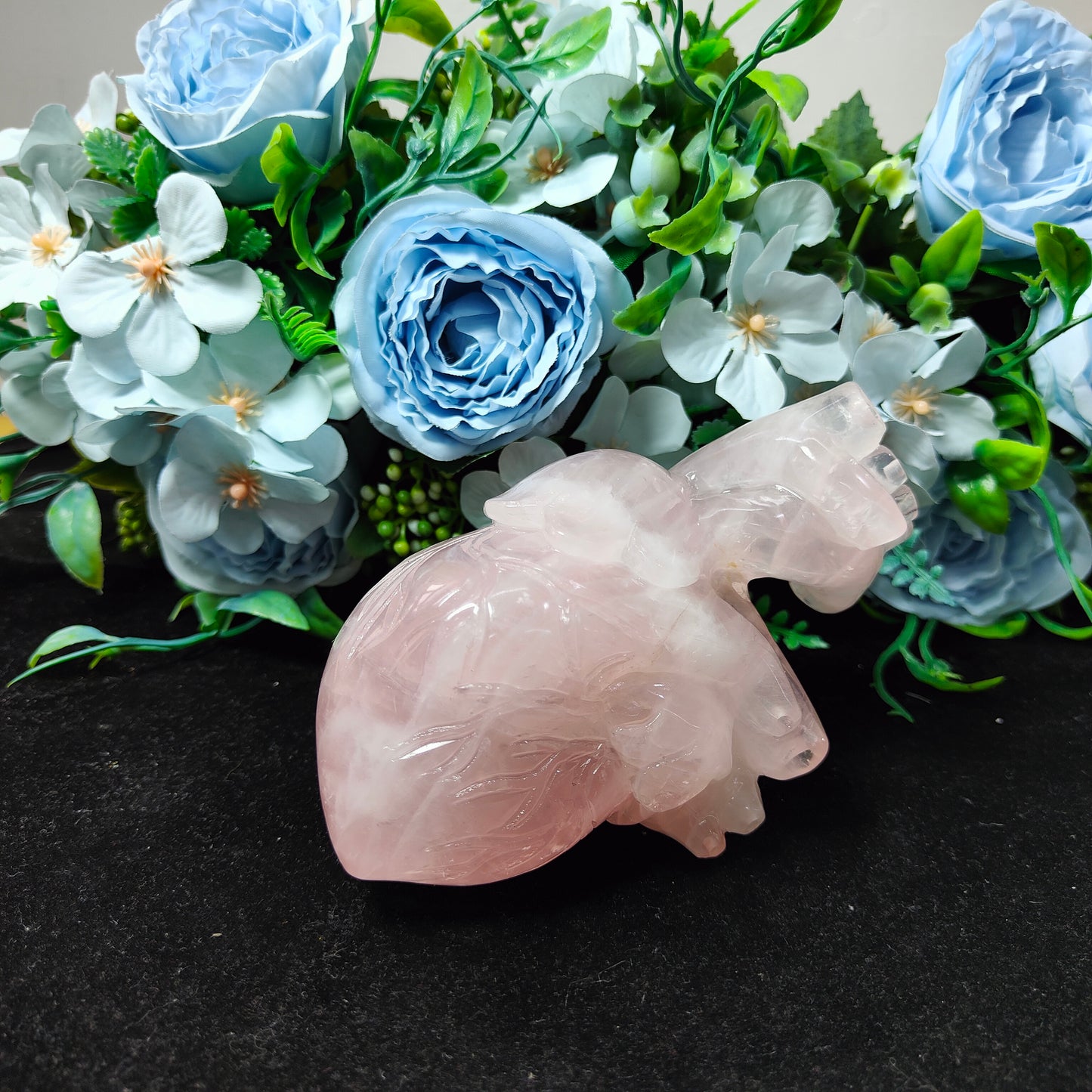 Hand Carved Rose Quartz Heart For Decoration And Gift